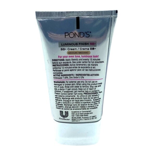 Ponds Luminous Finish BB+ Cream Medium 1.5 Fl Oz Tone Perfecting Complex SPF 15 - Picture 2 of 2